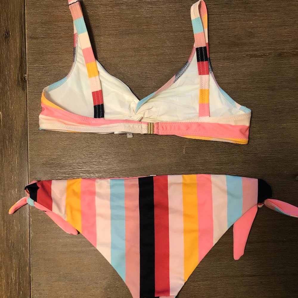 Solid + Striped Bikini - Picture 2 of 4